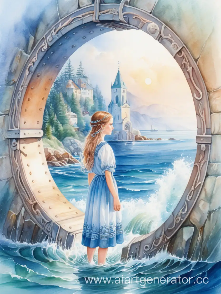 Ethereal-Watercolor-Portrait-of-a-Slavic-Girl-with-a-Sea-Portal