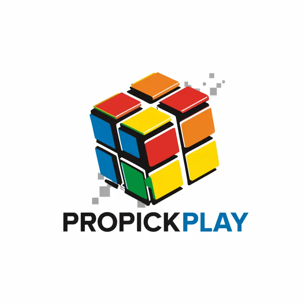 a logo design,with the text "ProPickPlay ", main symbol:rubic cube sports,Moderate,be used in Entertainment industry,clear background