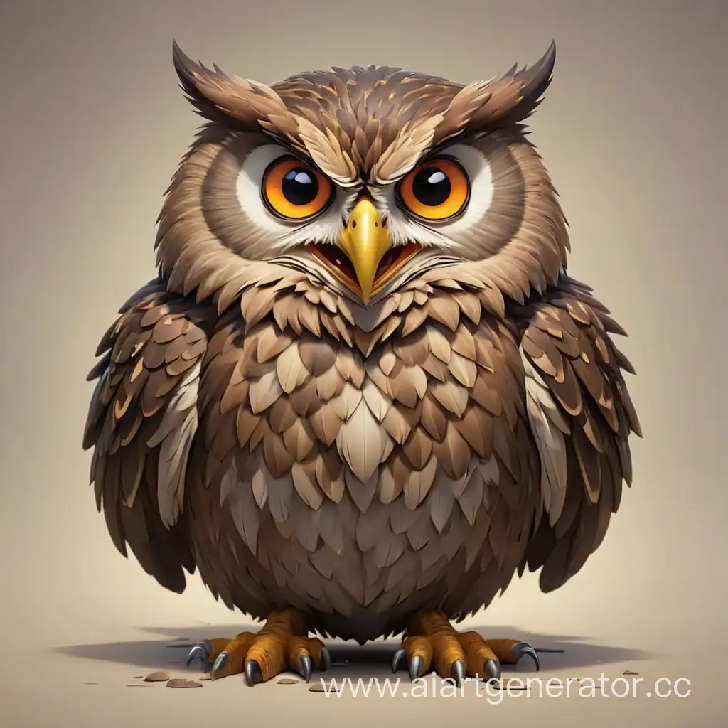 Sinister-Cartoon-Owl-with-Glowing-Eyes