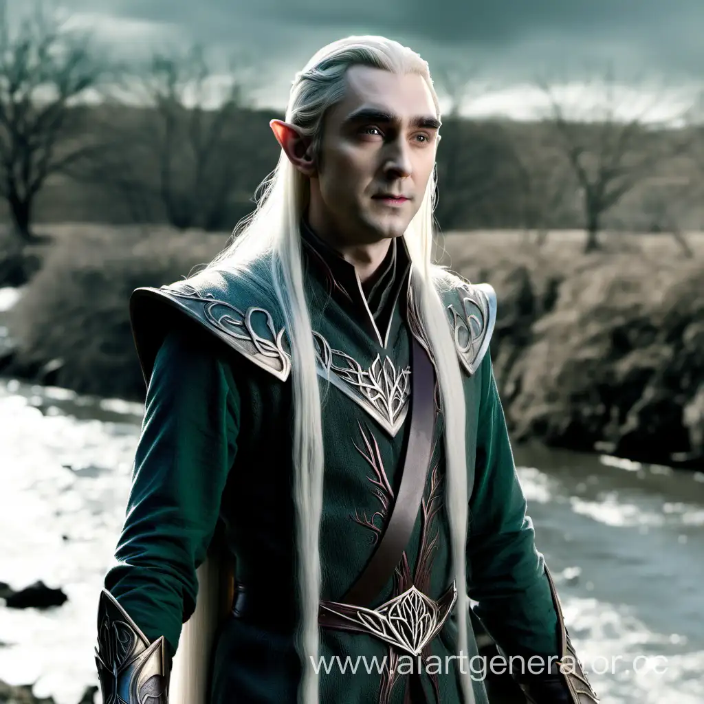 Majestic-Thranduil-Standing-Gracefully-on-the-Enchanting-Riverbank