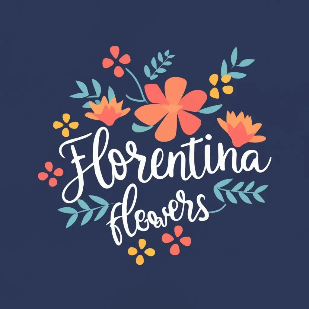 logo, FF, Florist, Flowers, Handwritten, with the text "Florentina Flowers", typography