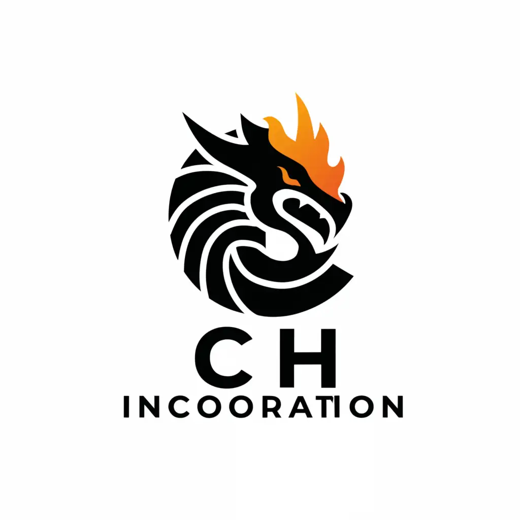 a logo design,with the text "Ch_INCorparation", main symbol:Black dragon,Moderate,be used in Technology industry,clear background