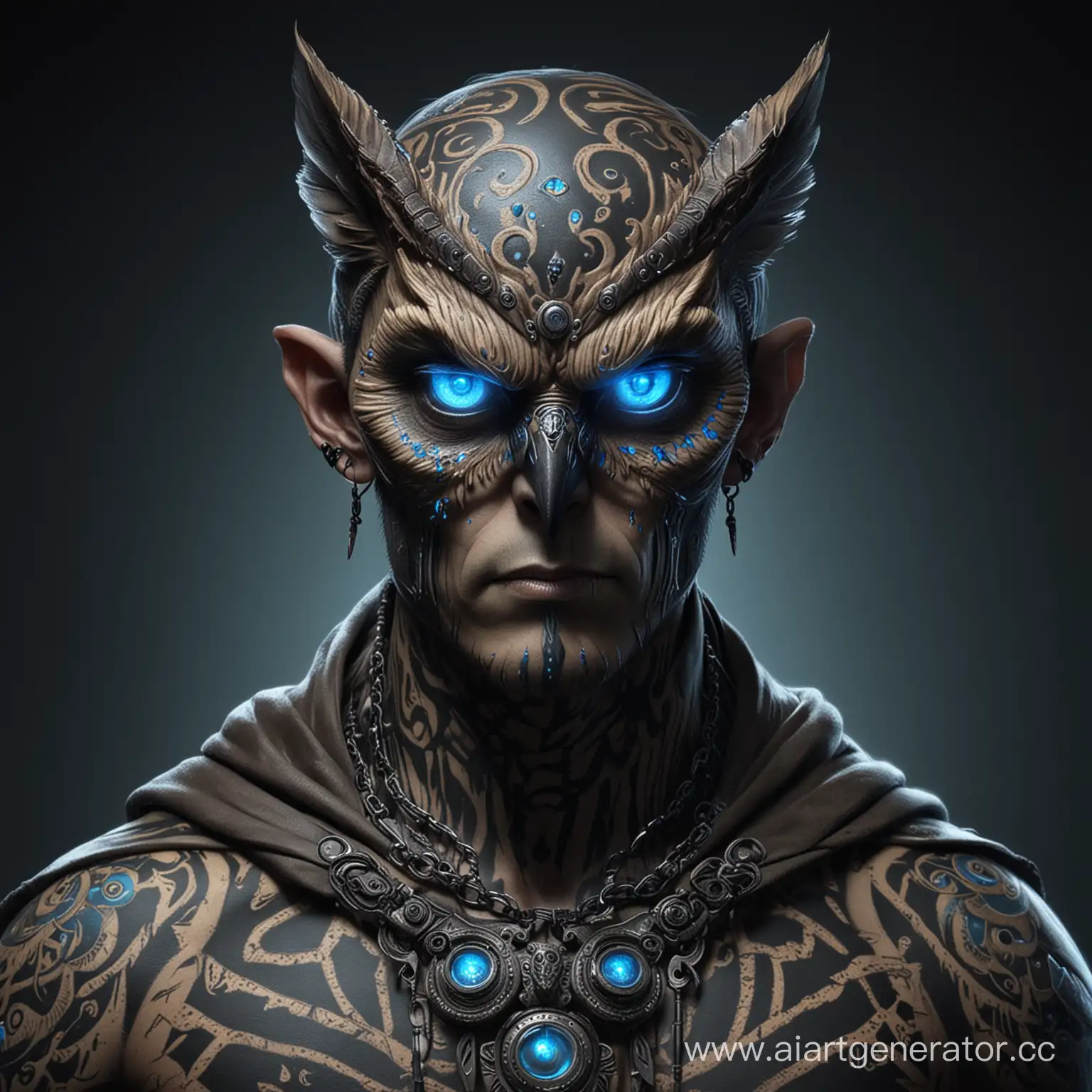 Owlin-Monk-Mystical-Figure-with-Piercing-Blue-Eyes-and-Enigmatic-Scars