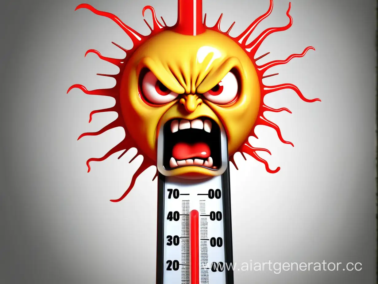 Vibrant-Red-Thermometer-Expressing-Frustration-and-Anger