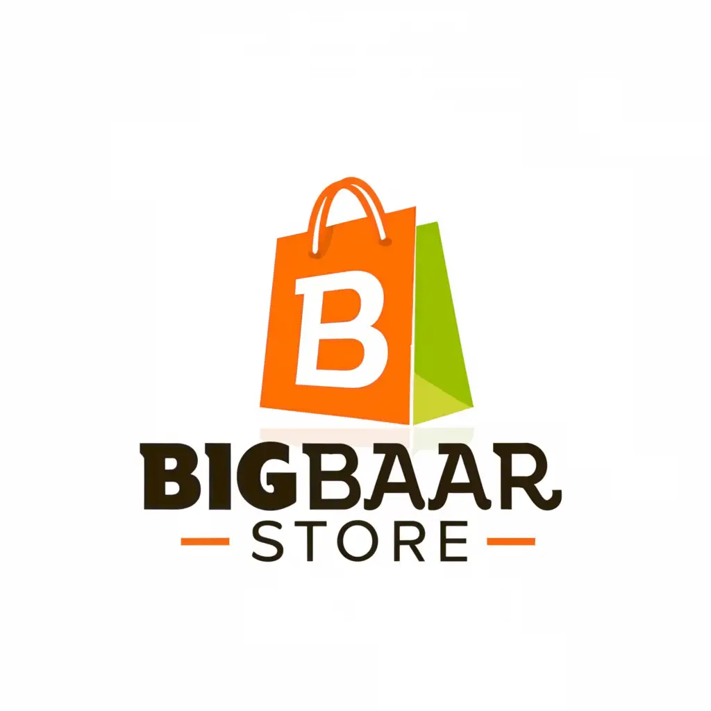 a logo design,with the text "bigbazarstore", main symbol:bag,Moderate,clear background
