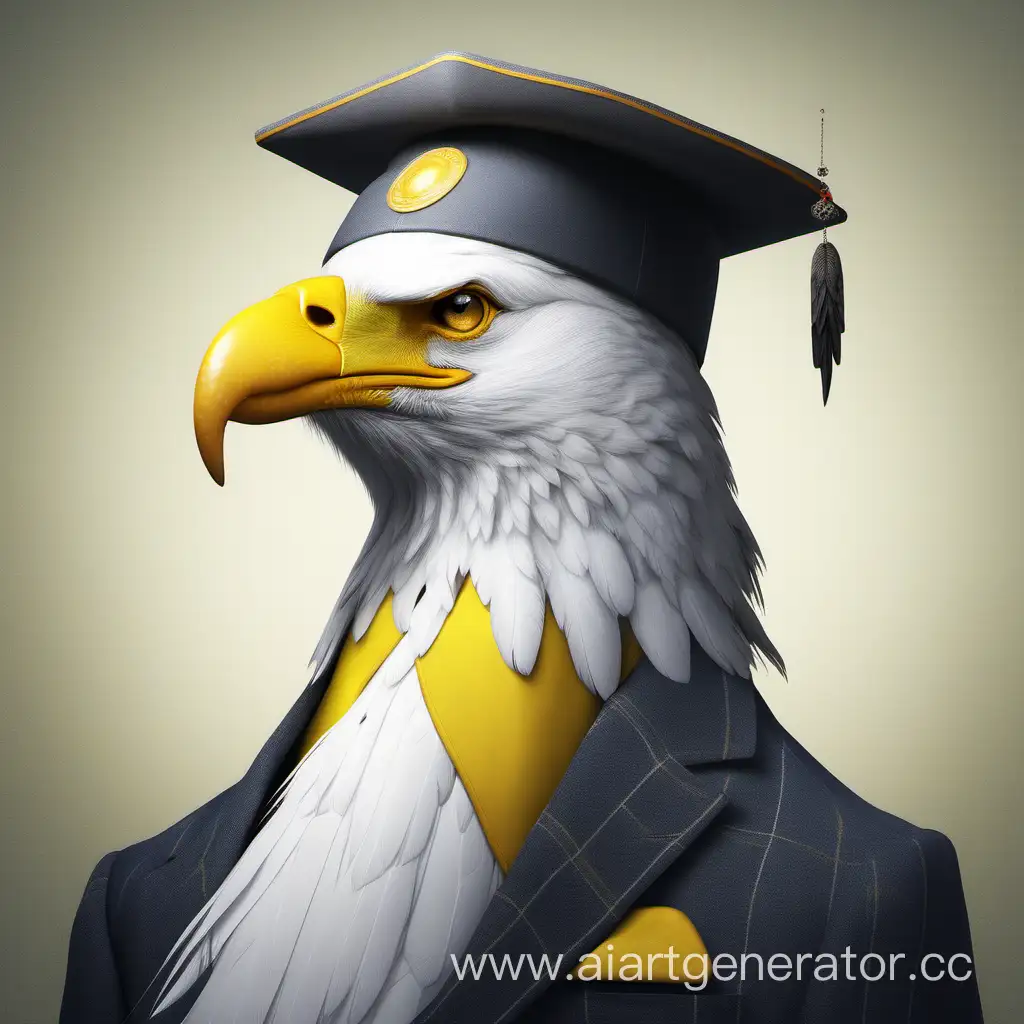 Majestic-White-Eagle-with-Crow-Features-in-Academic-Attire