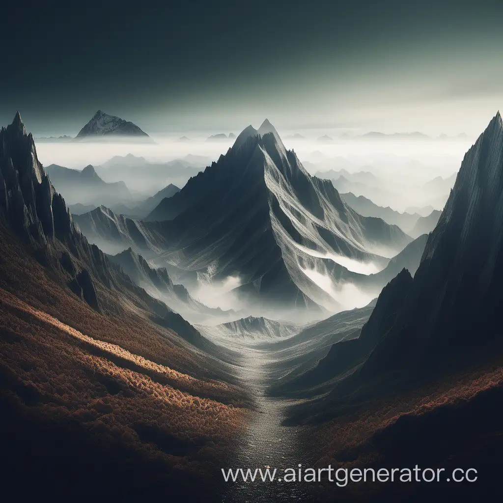 Фотография горного пейзажа с крупными горами, подчеркивающая идею преодоления трудностей и преодоления собственных пределов