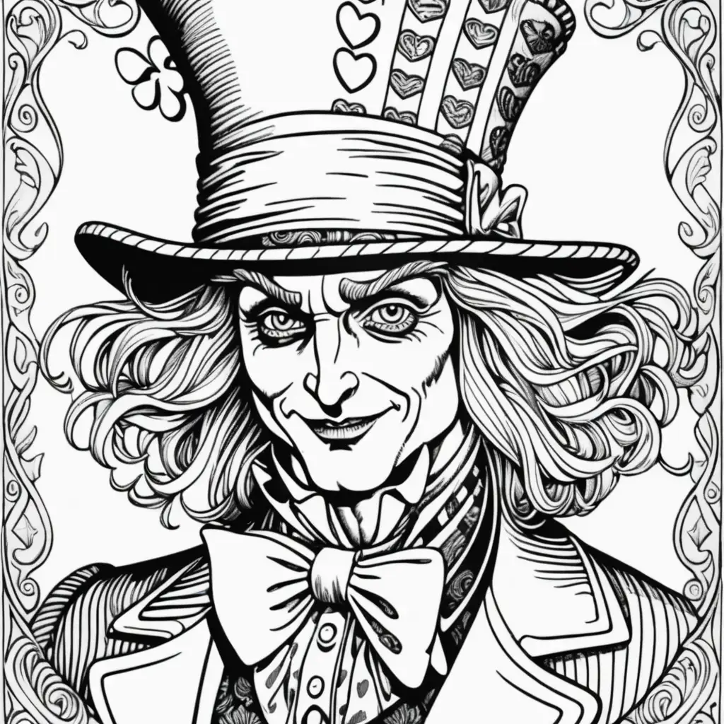 Whimsical Mad Hatter Coloring Pages for Relaxation and Creativity