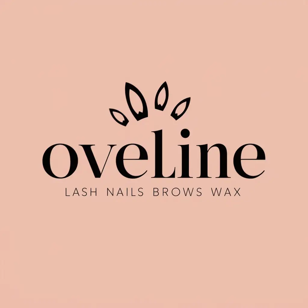 logo, lash nails brows wax, with the text "oveline", typography, be used in Beauty Spa industry