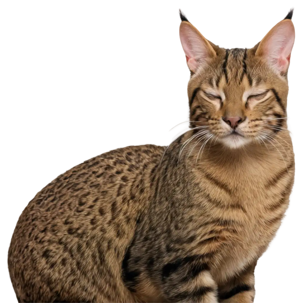 Stunning-PNG-Image-of-a-Majestic-Savannah-Cat-Sleeping-HighQuality-and-Perfect-for-Web-Use