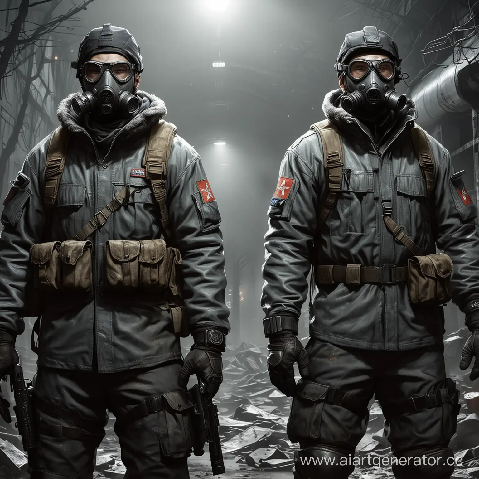 Metro-2033-Cover-Art-Artyom-and-Eugene-in-Gas-Masks-with-AKMs