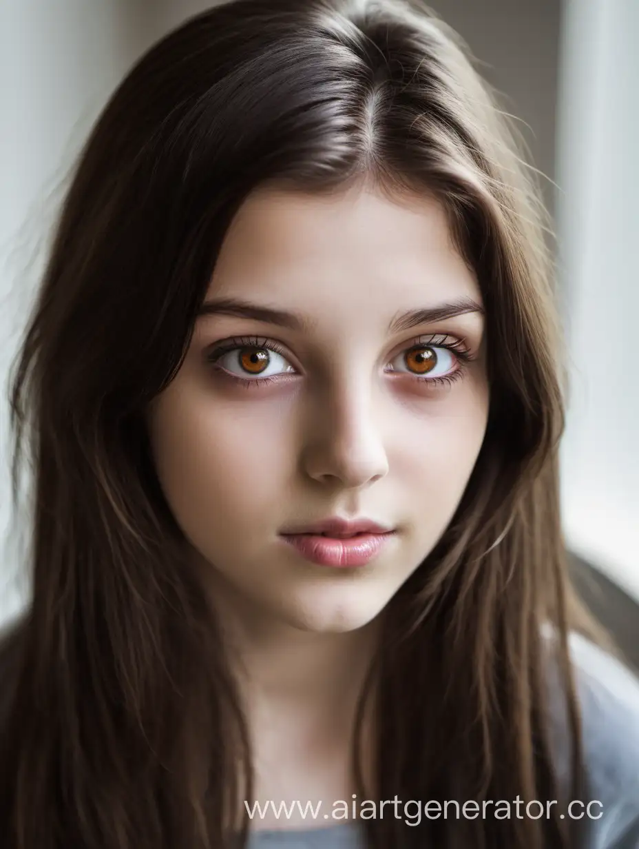 Portrait-of-a-Young-Brunette-Woman-with-Brown-Eyes