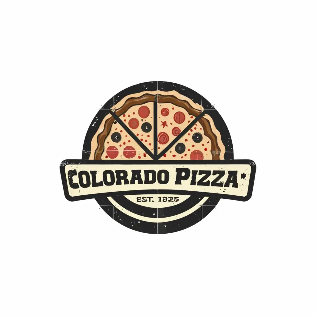 a logo design,with the text "Colorado Pizza", main symbol:minimalist american old style logotype for pizzeria,Minimalistic,be used in Restaurant industry,clear background