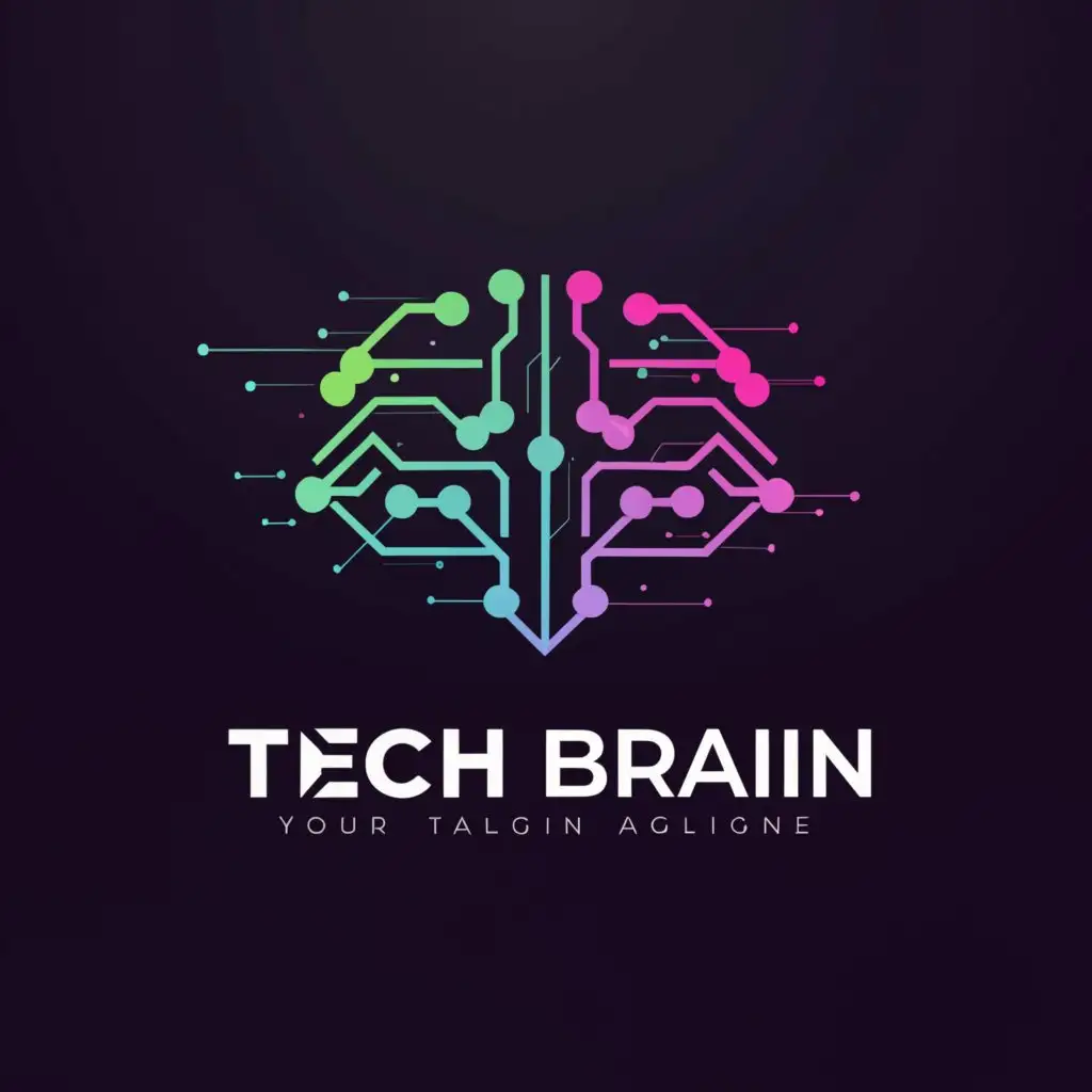 a logo design,with the text "Tech brain", main symbol:cyber brain,complex,be used in Sports Fitness industry,clear background