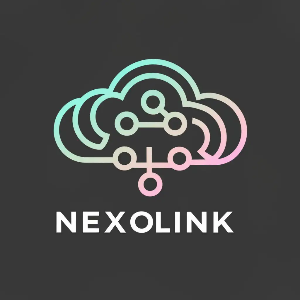 a logo design,with the text "Nexolink", main symbol:The logo should depict a cloud with a synchronization symbol. Below the logo, there should be the text "Nexolink".,Minimalistic,be used in Internet industry,clear background