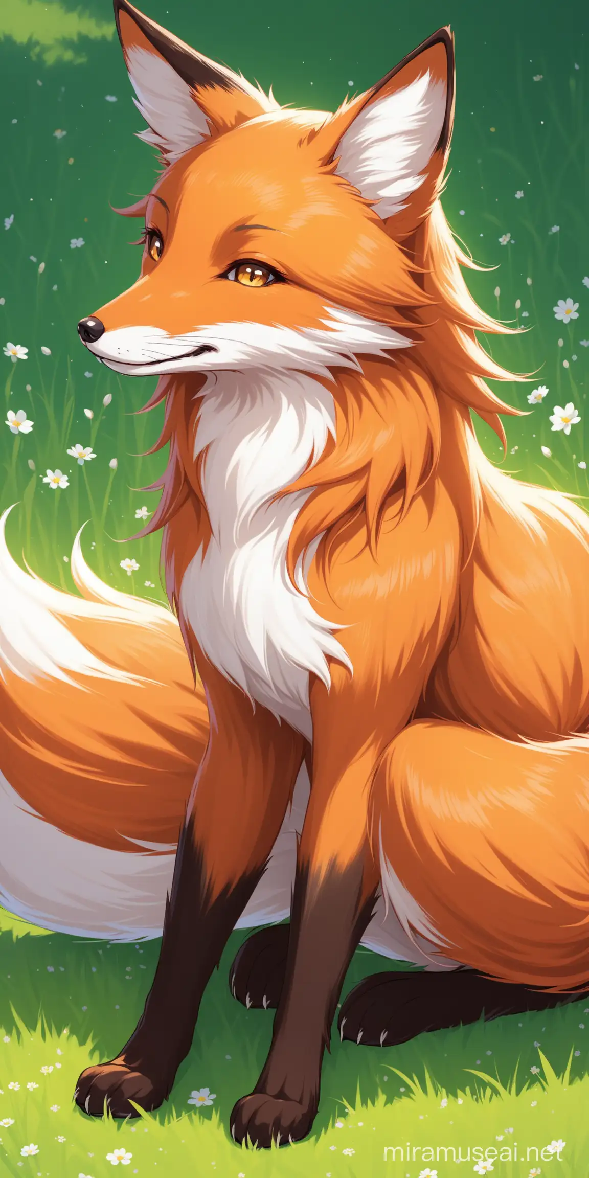 Graceful Female Fox in a Forest Setting