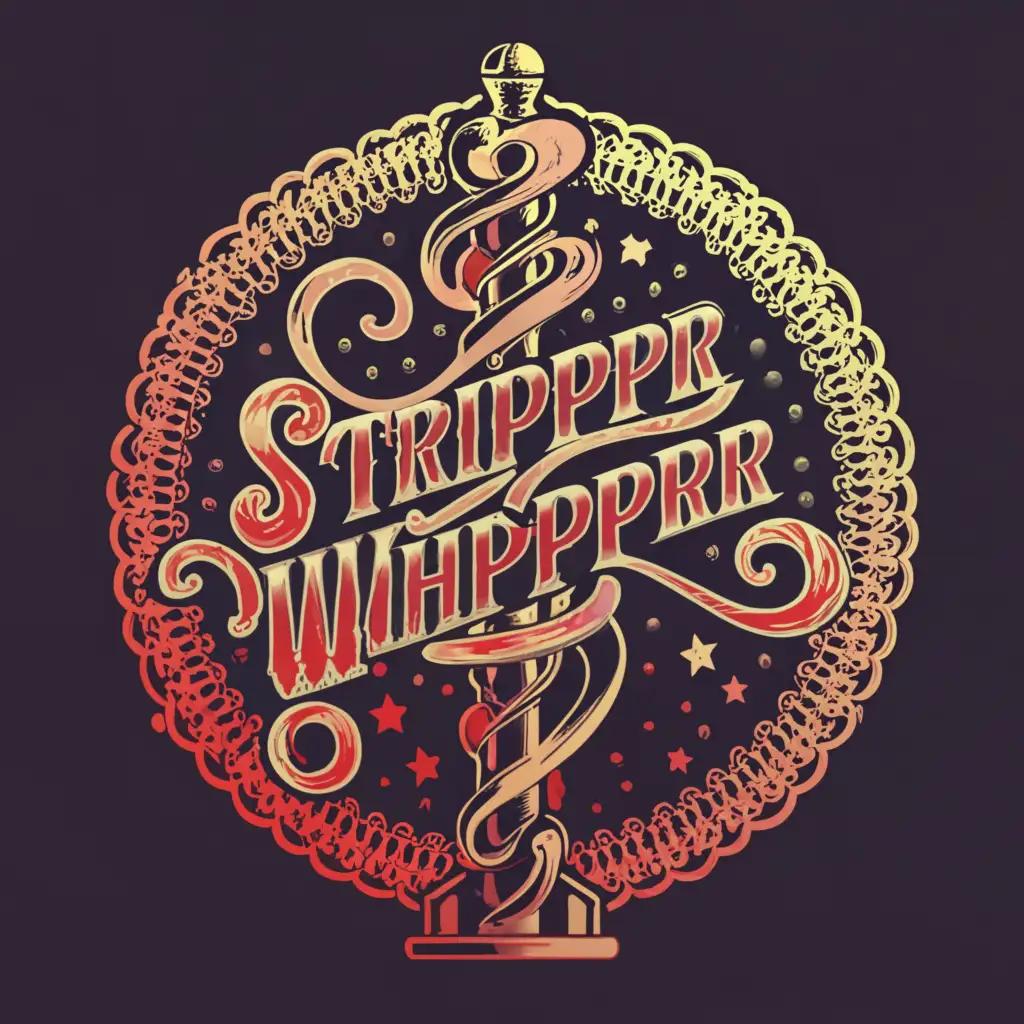 a logo design,with the text "STRIPPER WHISPERER", main symbol:STRIPPER POLE 
DANCING,complex,clear background