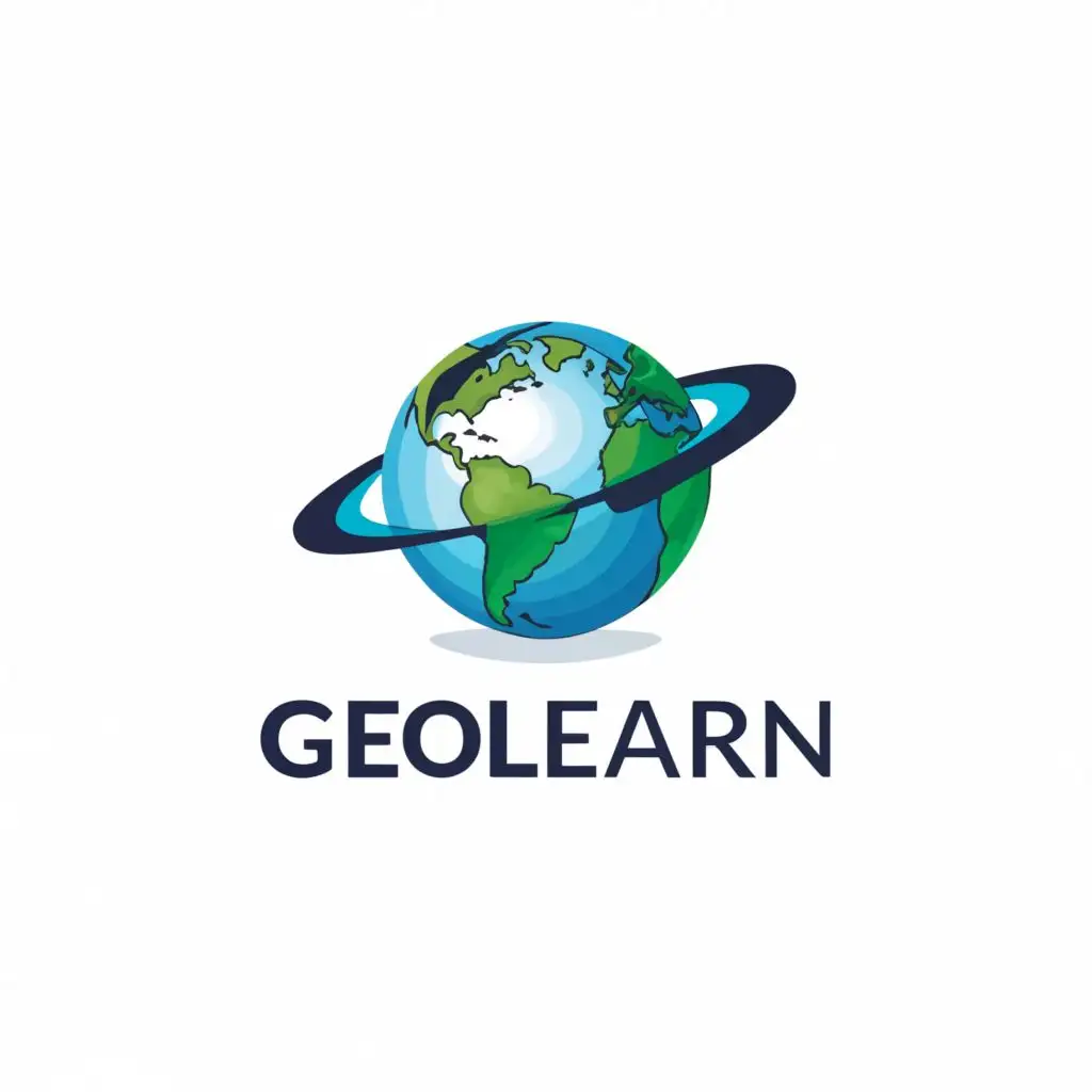a logo design,with the text "GeoLearn", main symbol:Planet Earth,Moderate,be used in Education industry,clear background