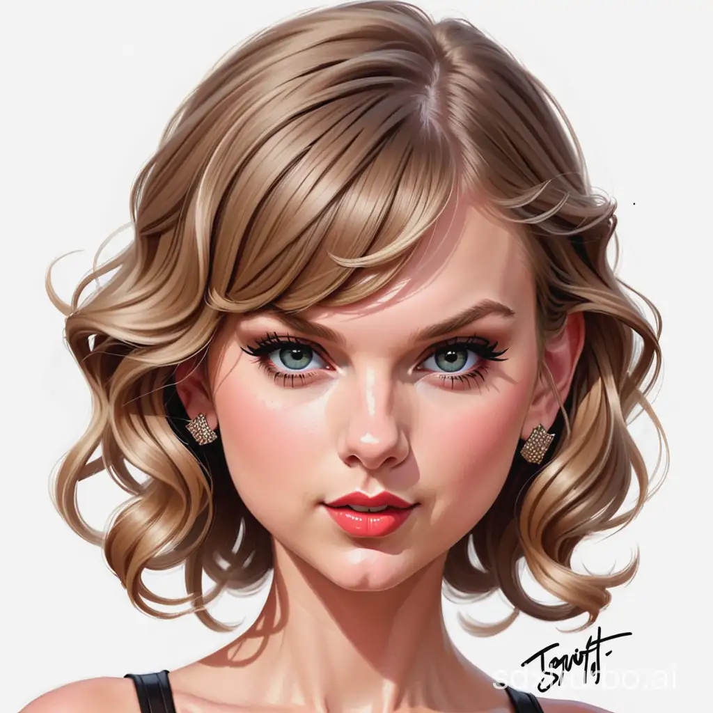 Whimsical-Caricature-of-Taylor-Swift-Singing