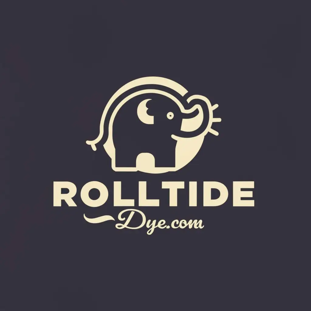 logo, Elephant, with the text "RollTideDye.com", typography, be used in Retail industry