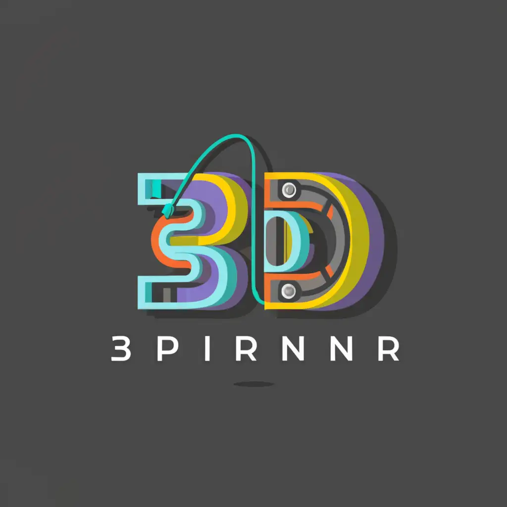 LOGO-Design-for-3D-3D-Printer-Symbol-with-Text-3D-and-Clear-Background