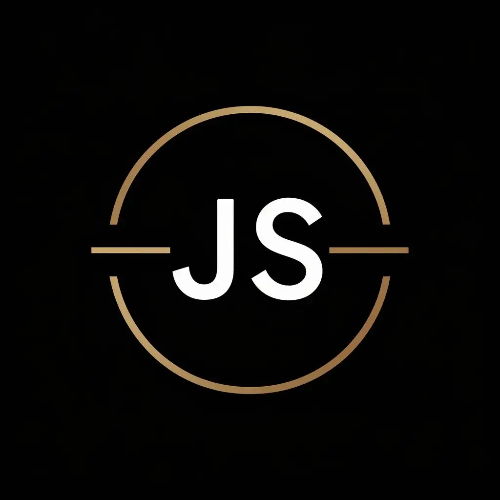 logo, LOGO Design For JS Half Two Golden Circle with JS Typography, with the text "JS", typography, be used in Technology industry