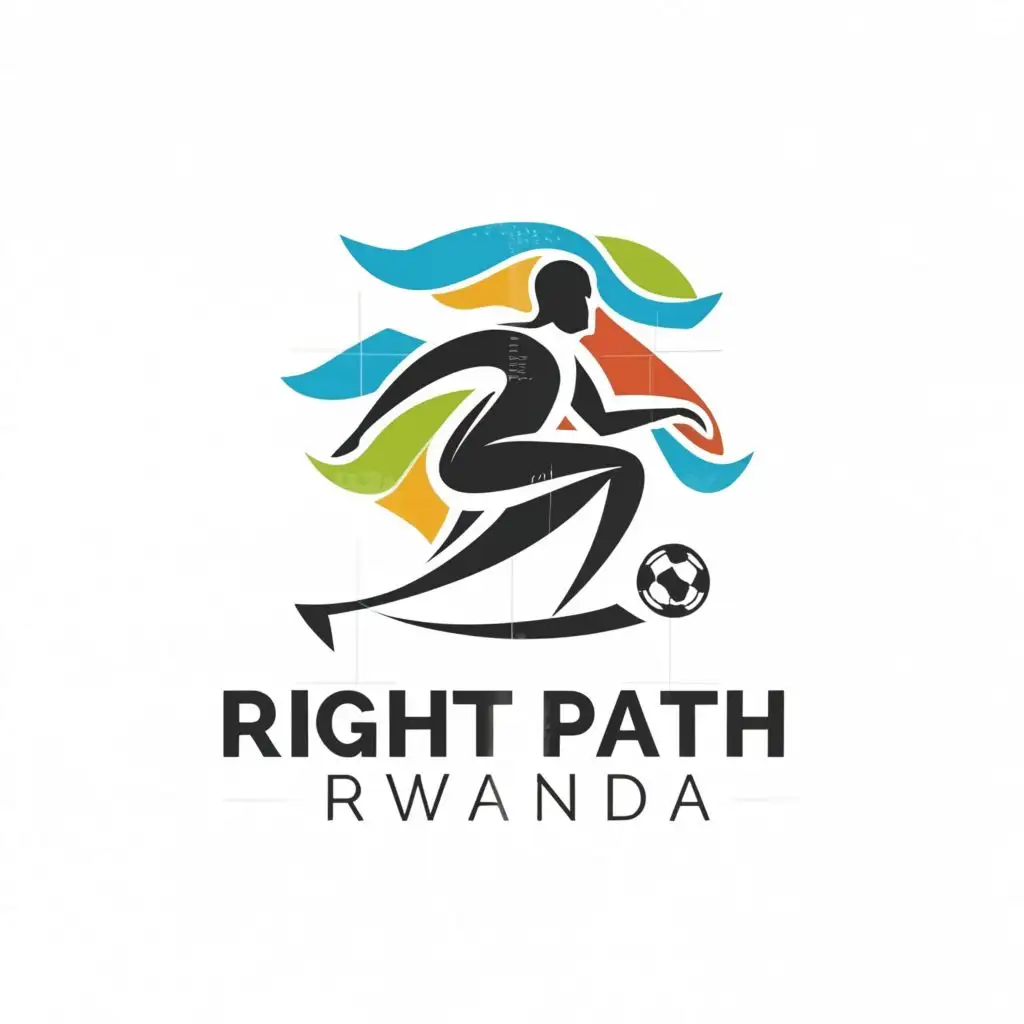 a logo design,with the text "Right Path Rwanda", main symbol:sport,Moderate,clear background