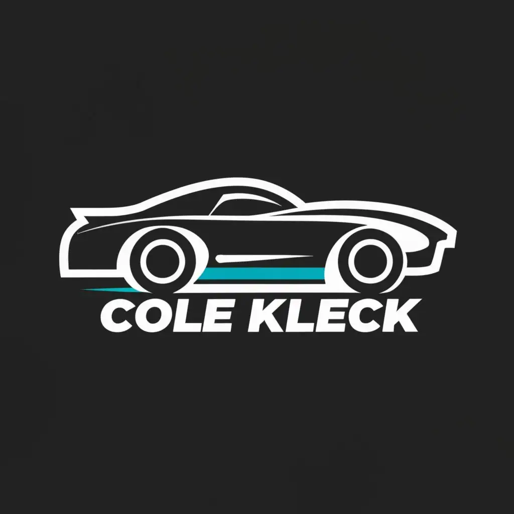 a logo design,with the text "Cole Kleck", main symbol:this  Sleek Car Racing  minimal text logo,Moderate,clear background