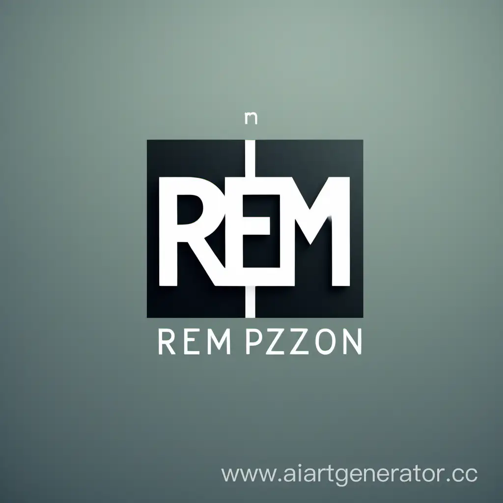 We need a logo based on the letter REM POIZON, in a strict style. Letters are the basis of the logo. The style is square
