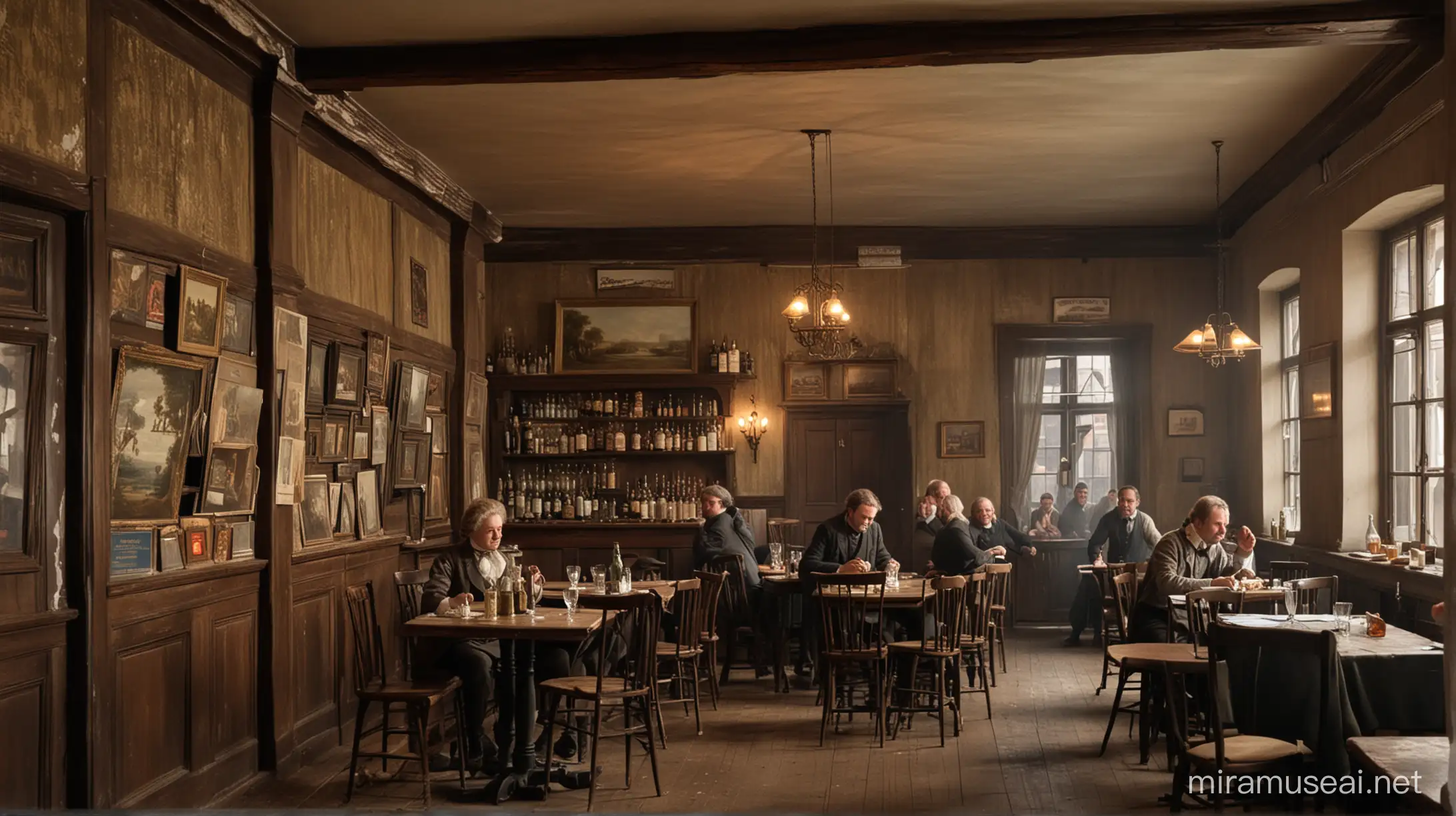 Historic Tavern Scene in St Petersburg 19th Century Novella Setting