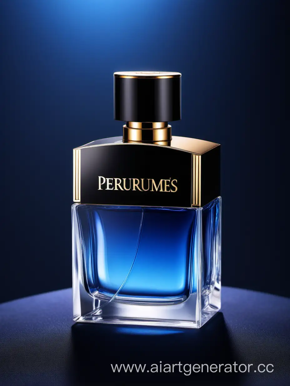 generate good photos of men's perfumes one box should be the largest, then descending and the last the smallest blue, black and golden