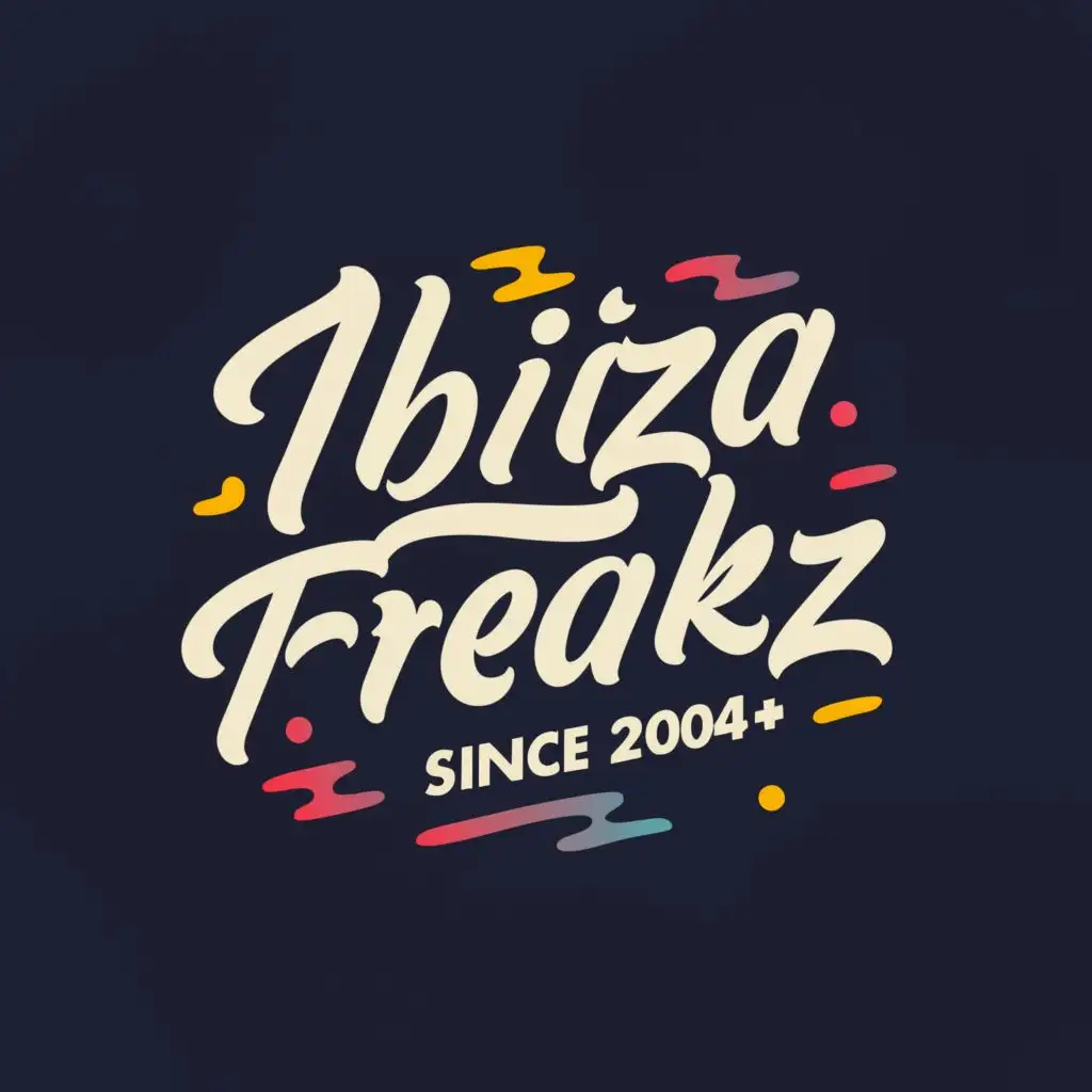 logo, experiences since 2004, with the text "Ibiza freakz", typography, be used in Travel industry