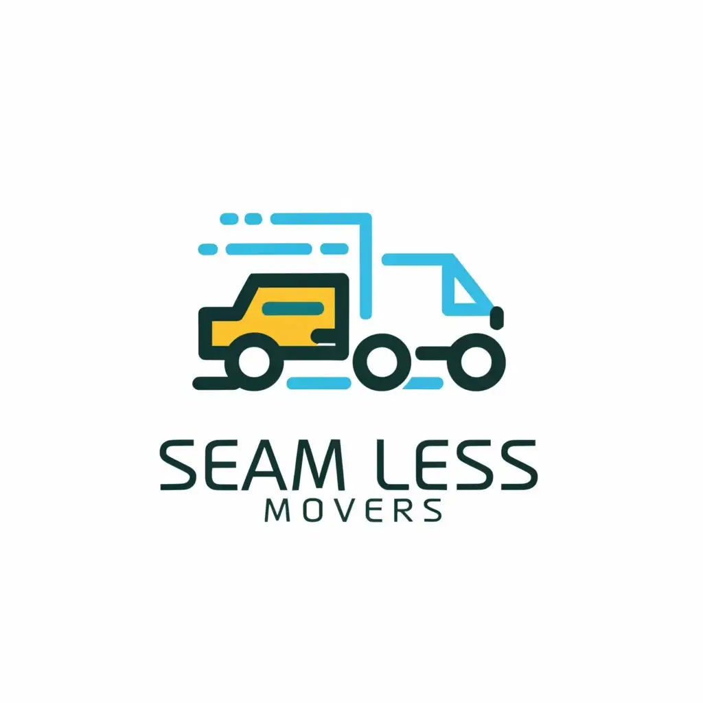 a logo design,with the text "seamless movers", main symbol:vehicles,Moderate,be used in Home Family industry,clear background