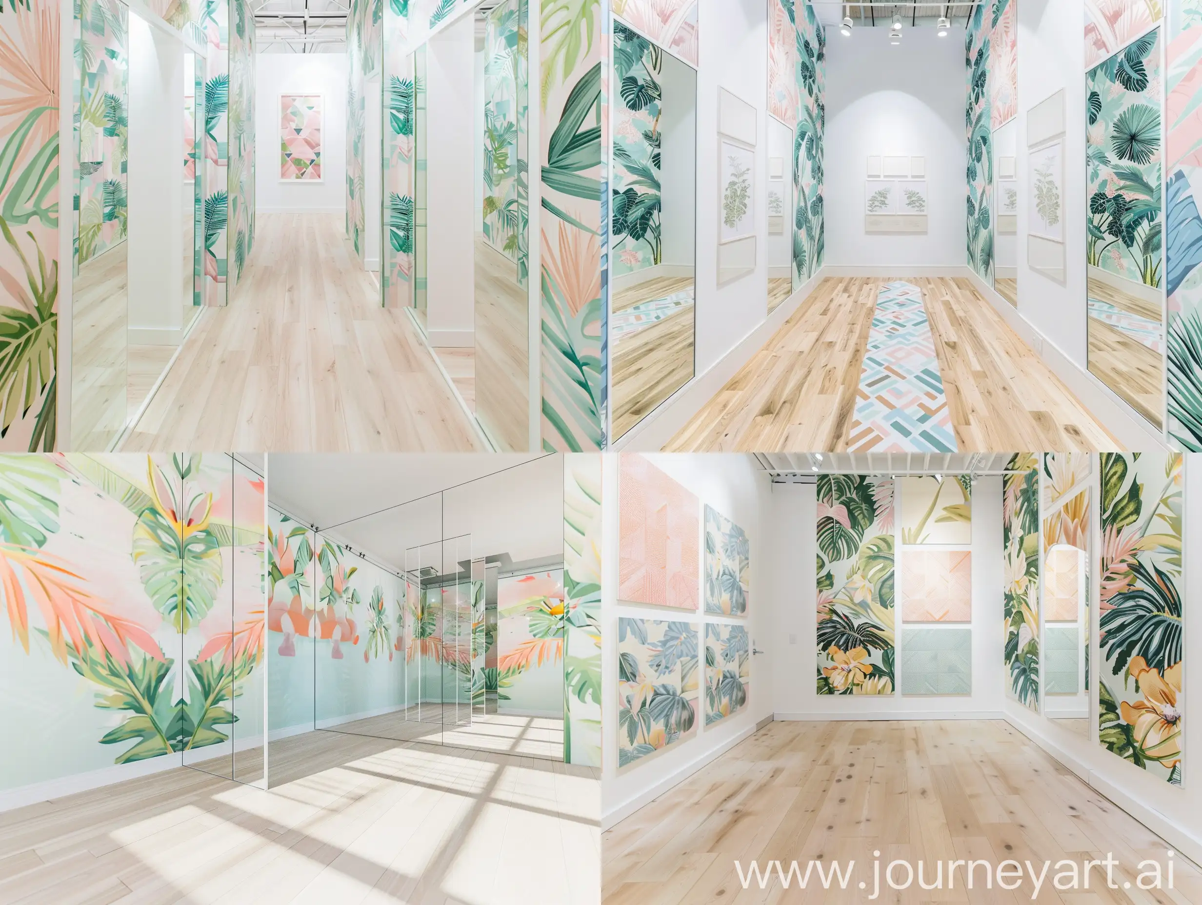 Popup-Event-Space-with-Pastel-Geometric-Flooring-and-Miami-Art-Deco-Inspired-Decor
