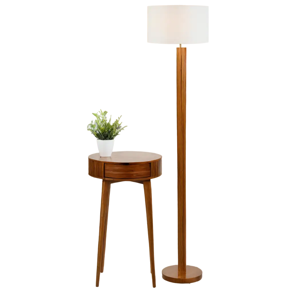 Exquisite-Floor-Lamp-Torchere-PNG-Image-with-Bedside-Table-and-Flower-Pot