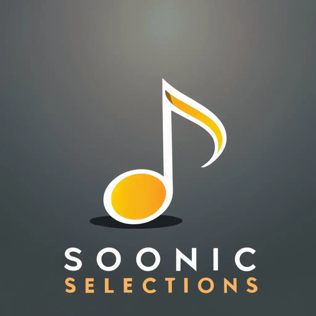 logo, music note, with the text "Sonic Selections", typography, be used in Internet industry