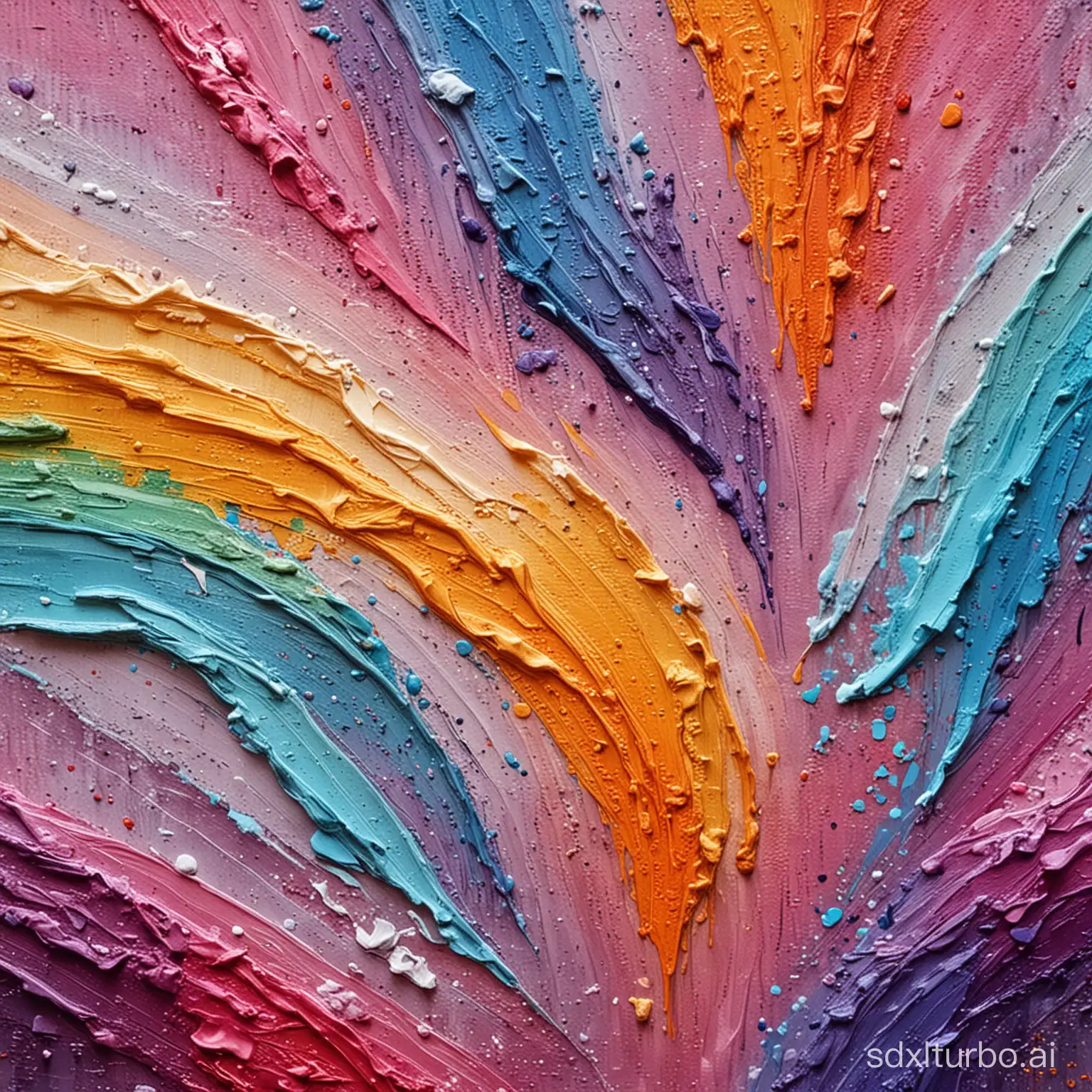 colorful oil painting, textured, close up