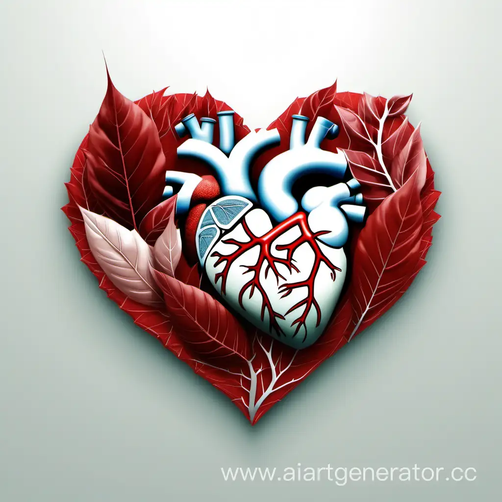 Моё сердце открыто тебе. Сердце, листья,белый,красный,любовь,медицина