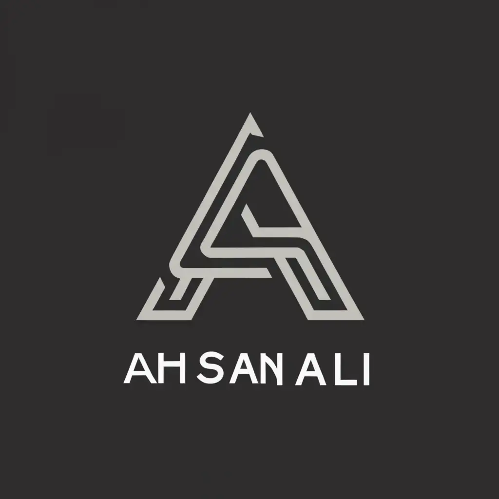 a logo design,with the text "Ahsan Ali", main symbol:AA,Moderate,be used in Technology industry,clear background