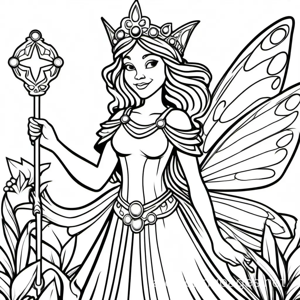Enchanting-Fairy-Queen-Coloring-Page-with-Magic-Stick