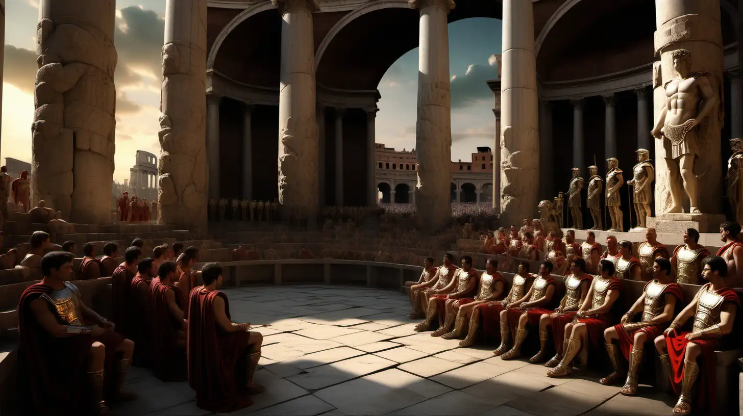 Emperor Trajans Grand Assembly at the Roman Colosseum