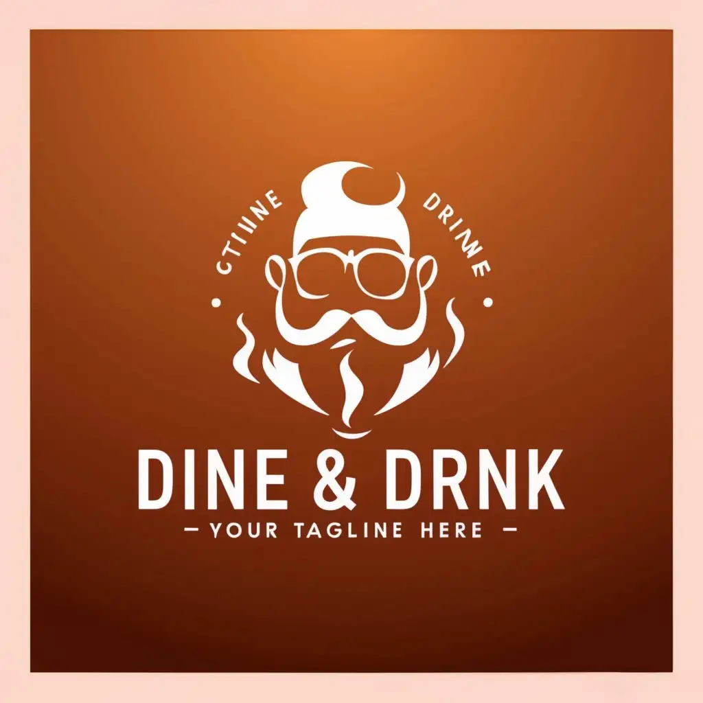 a logo design,with the text "dine & drink", main symbol:smoking beard man,complex,be used in Restaurant industry,clear background