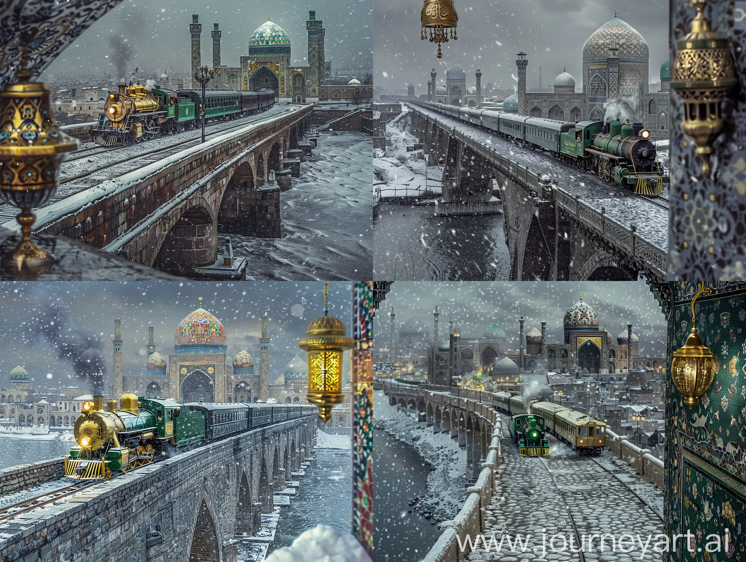 Dramatic-Stonebridge-and-Islamic-Cityscape-with-Train