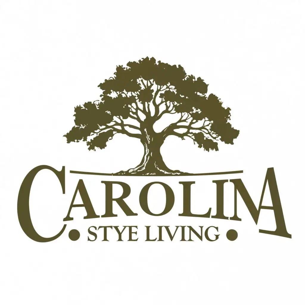 logo, oaks, with the text "Carolina Style Living", typography, be used in Events industry