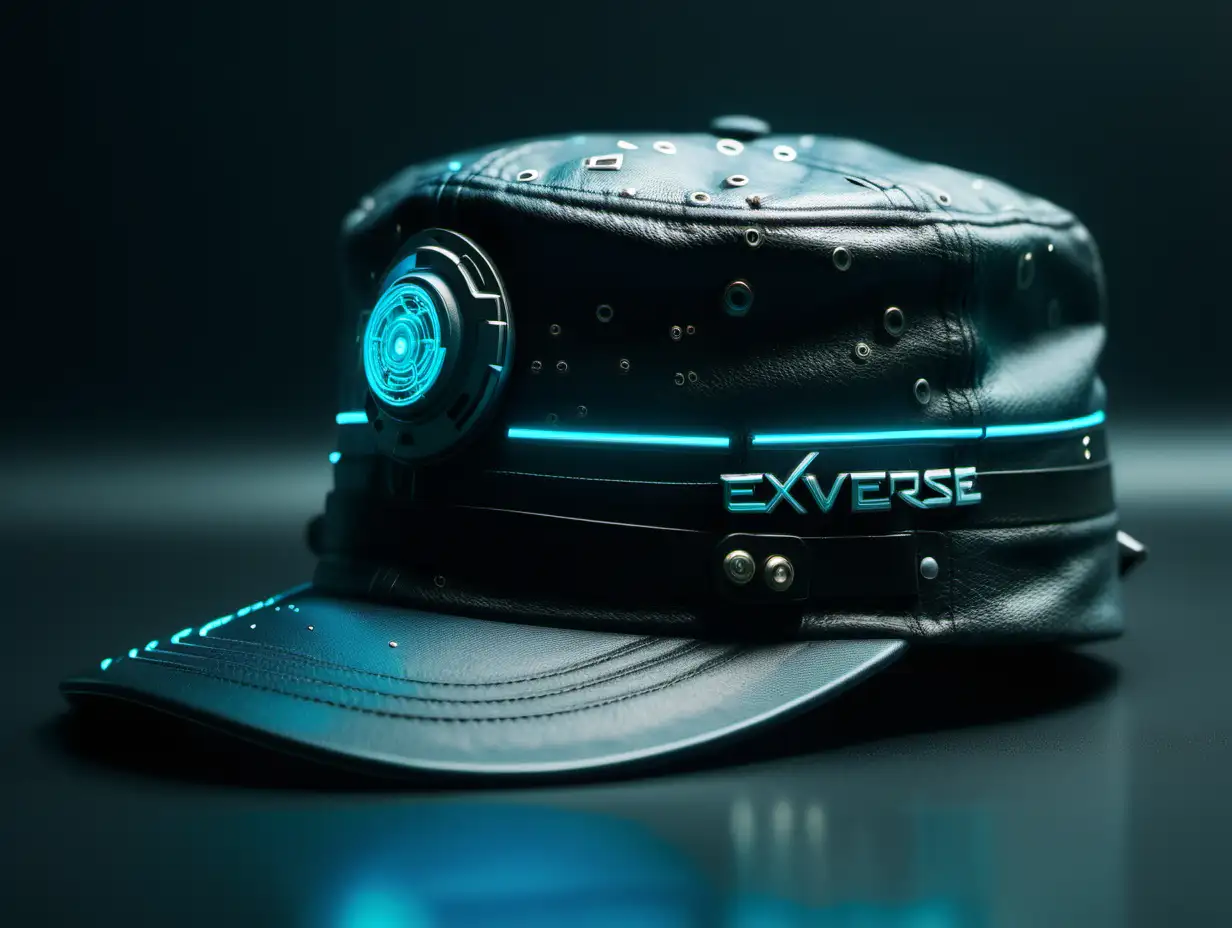Futuristic Cyberpunk EXVERSE Hat Neon Tech Fashion