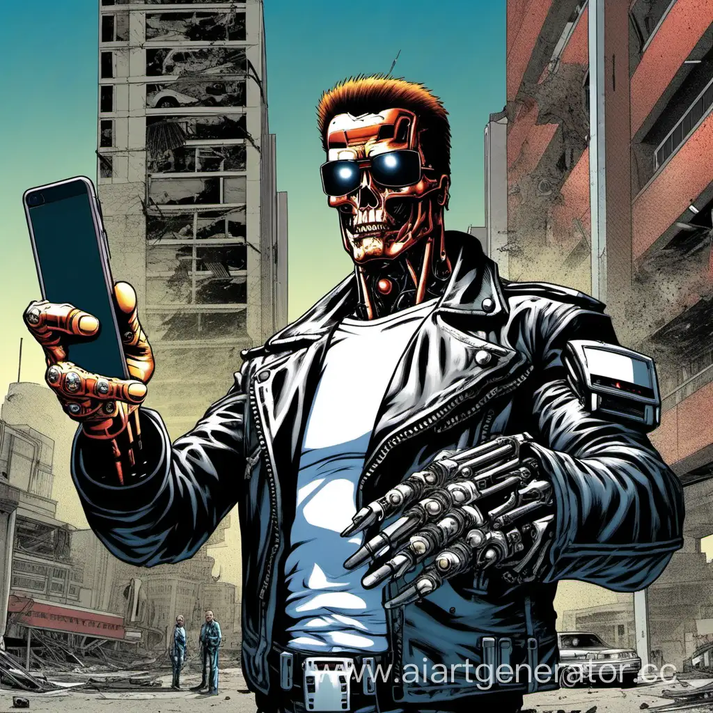 The-Terminator-Captures-a-Futuristic-Selfie