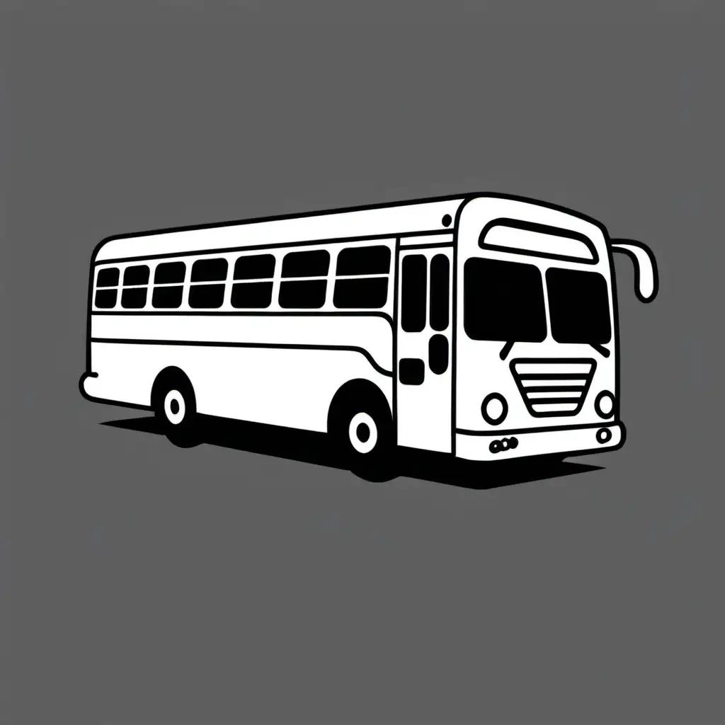 Minimalist Black and White Outline of Buses