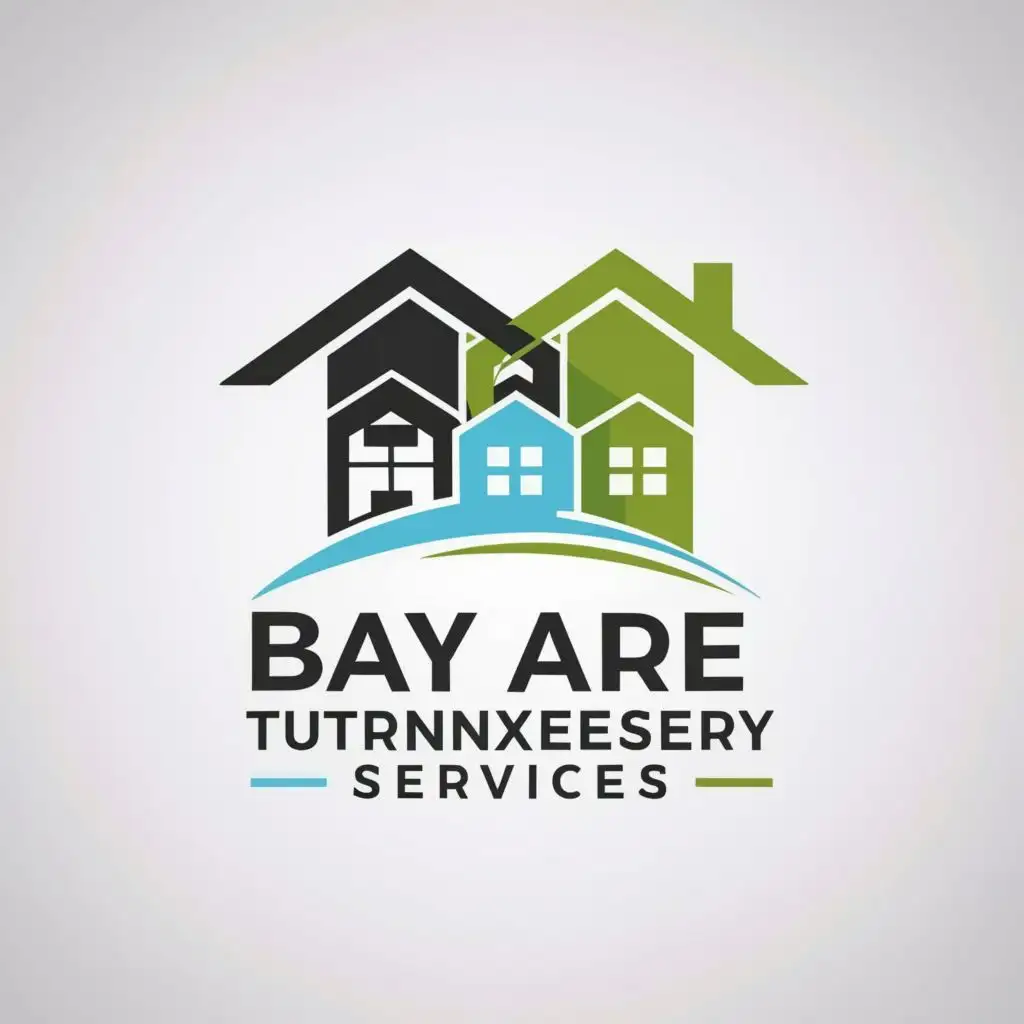 logo, Houses, with the text "Bay Area Turnkey Services", typography, be used in Real Estate industry
