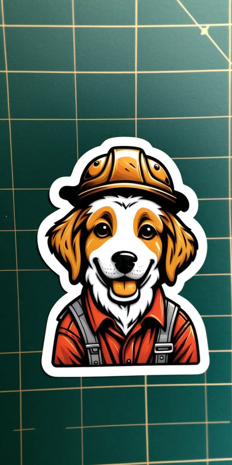 Adorable Dog Woodworker Sticker for Pet Lovers