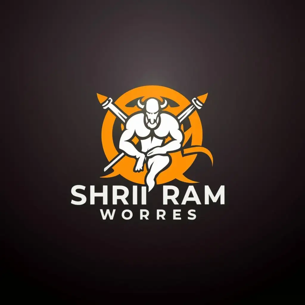 a logo design,with the text "Shri Ram worries", main symbol:Warrior,Moderate,be used in Sports Fitness industry,clear background